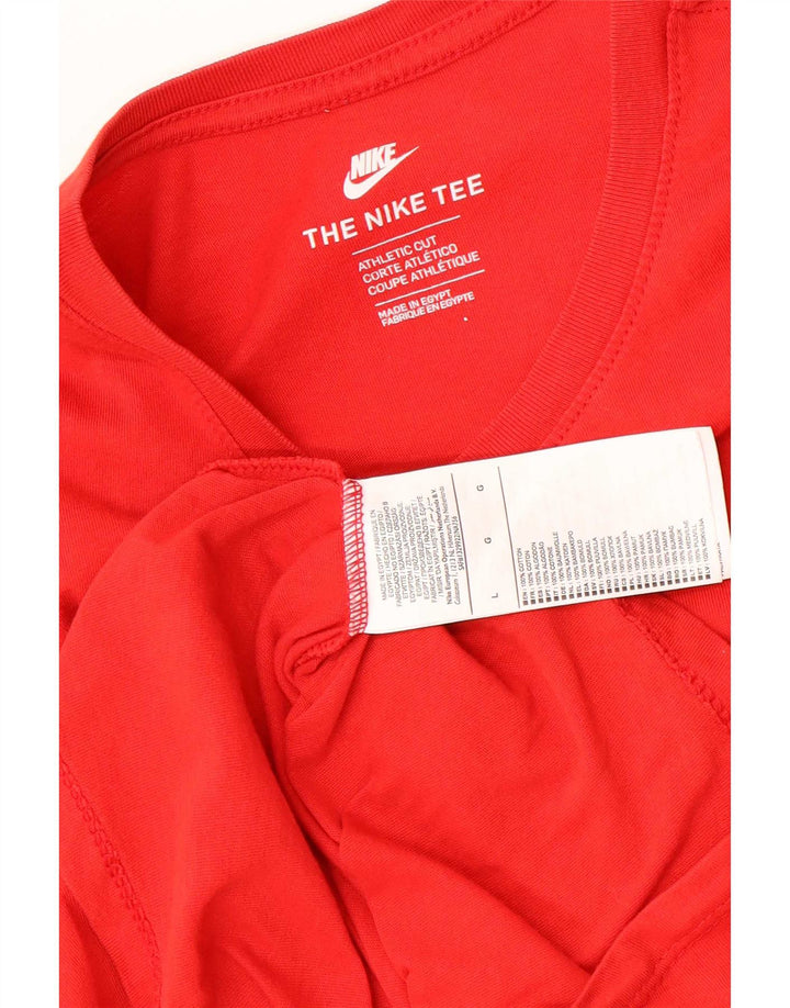Camiseta masculina Nike Athletic Cut Top grande de algodão vermelho