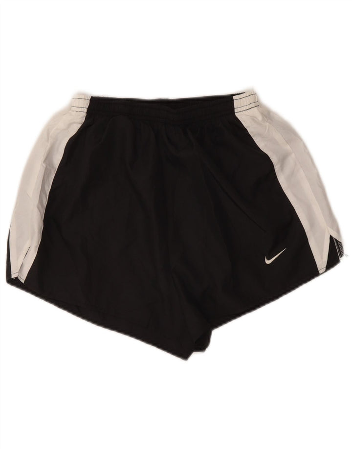 Shorts esportivos femininos Nike US 8/10 médio preto colorblock poliéster