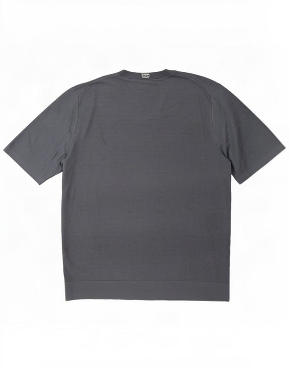 Cos Mens Camiseta Regular Top Seda Azul Médio