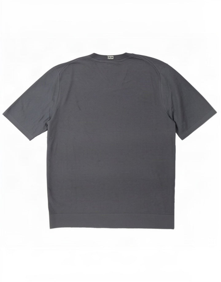 Cos Mens Camiseta Regular Top Seda Azul Médio