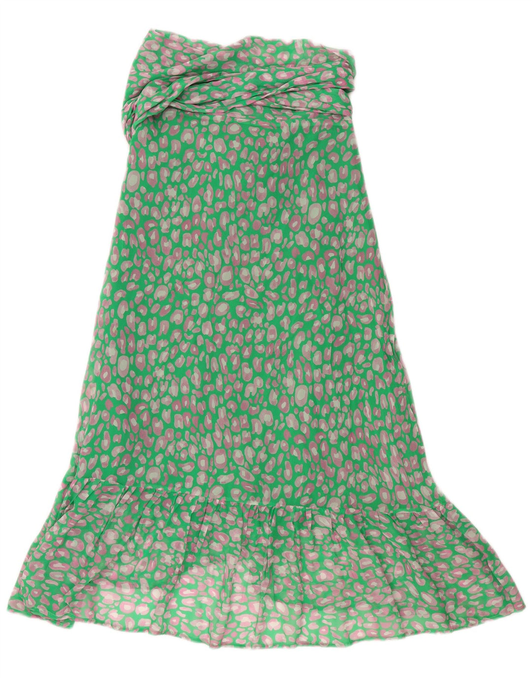 Saia feminina VINTAGE pequena W33 viscose manchada verde