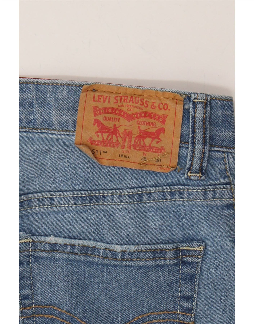 LEVI'S Boys 511 Slim Jeans 15-16 Years W28 L30 Blue Cotton Vintage Levi's and Second-Hand Levi's from Messina Hembry 