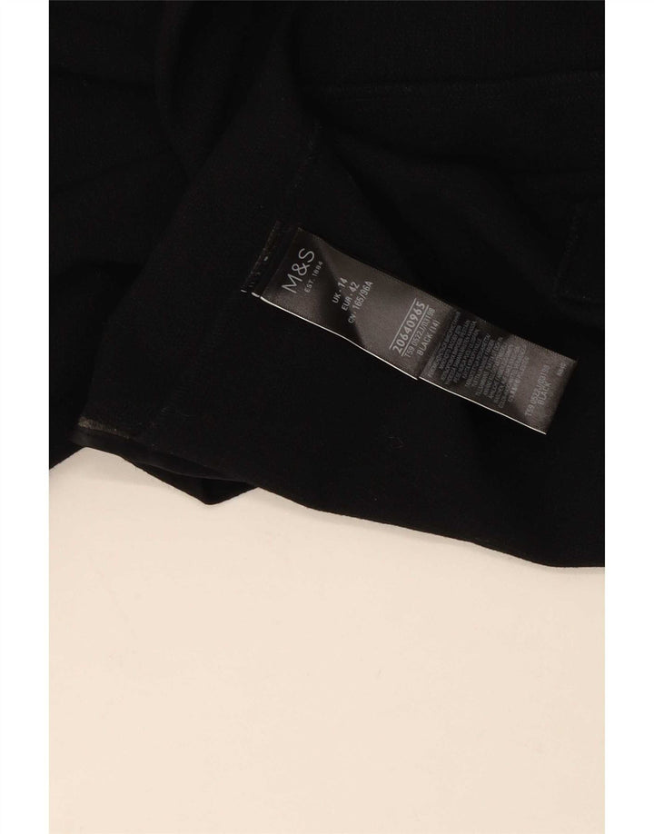 Jaqueta Blazer aberta feminina Marks & Spencer Reino Unido 14 grande poliéster preto