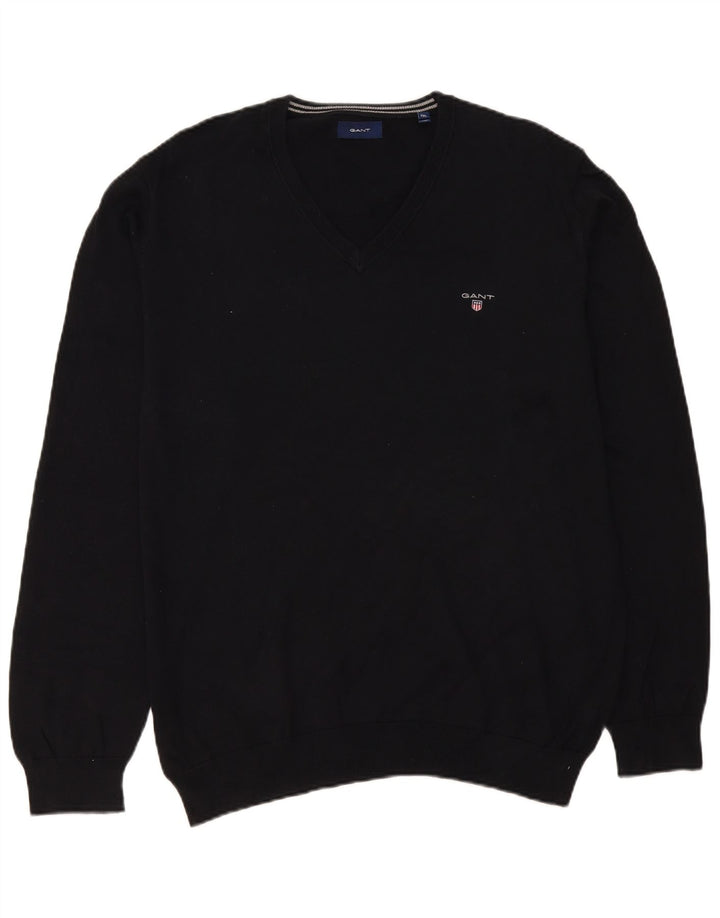 Suéter masculino Gant com decote em V 2XL algodão preto