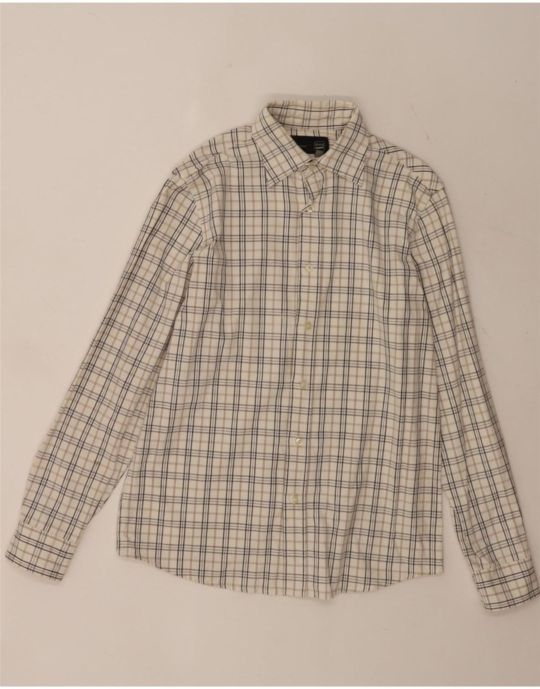 Camisa masculina Gas média xadrez branca