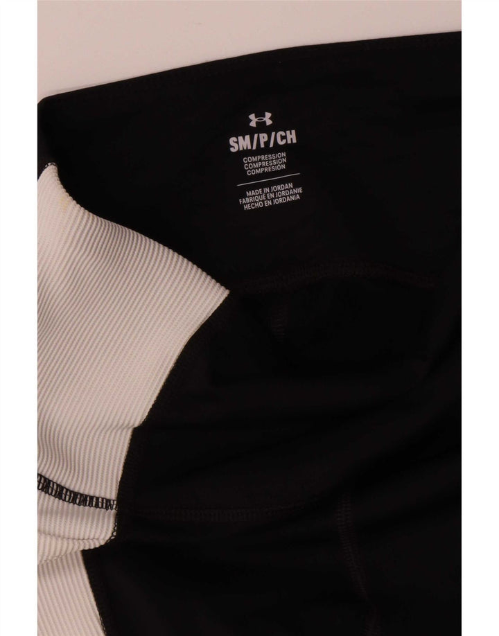 Under Armour Womens Leggings UK 8 Pequeno Poliéster Colorblock Preto