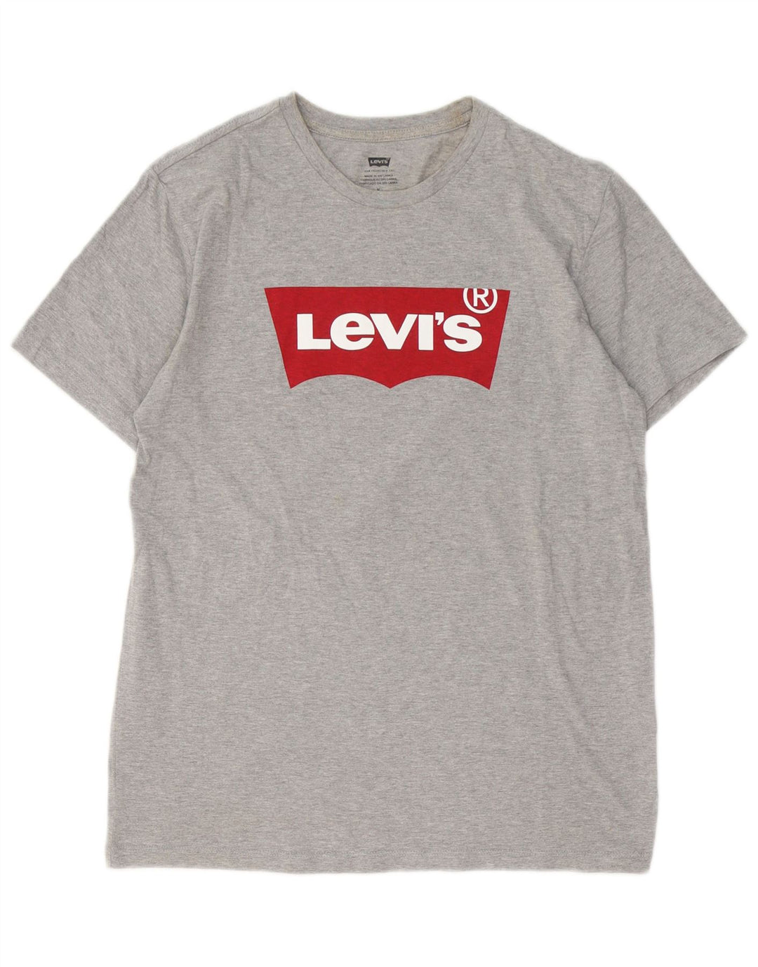 Camiseta gráfica masculina Levi's Top algodão manchado cinza médio