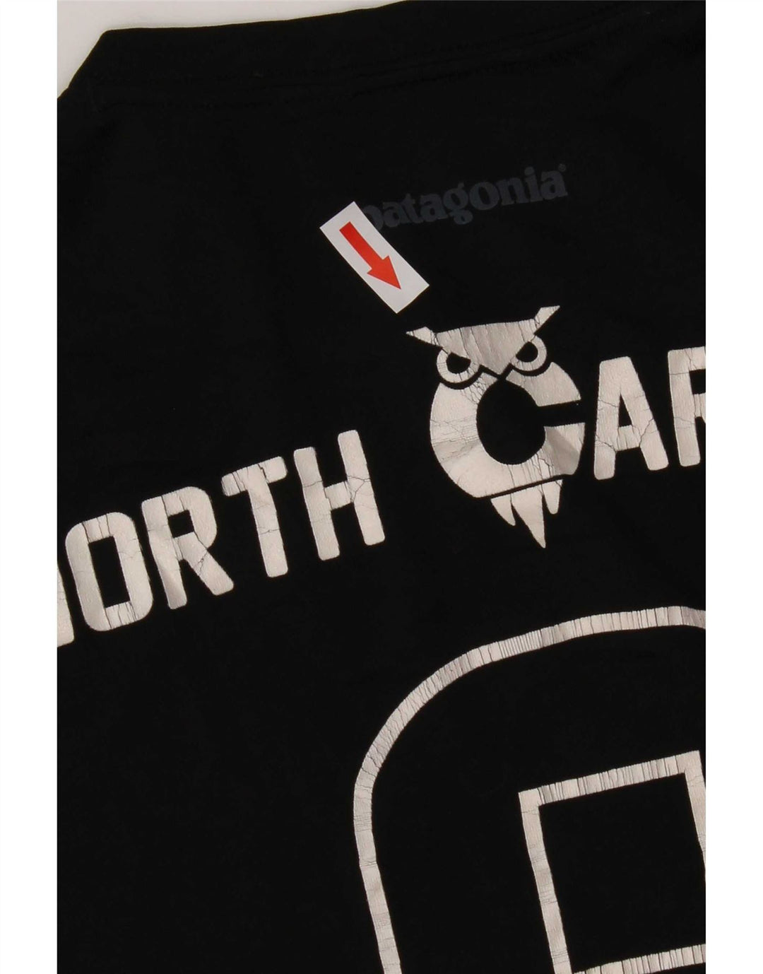 Camiseta masculina Patagonia North Carolina Graphic Top médio preto poliéster