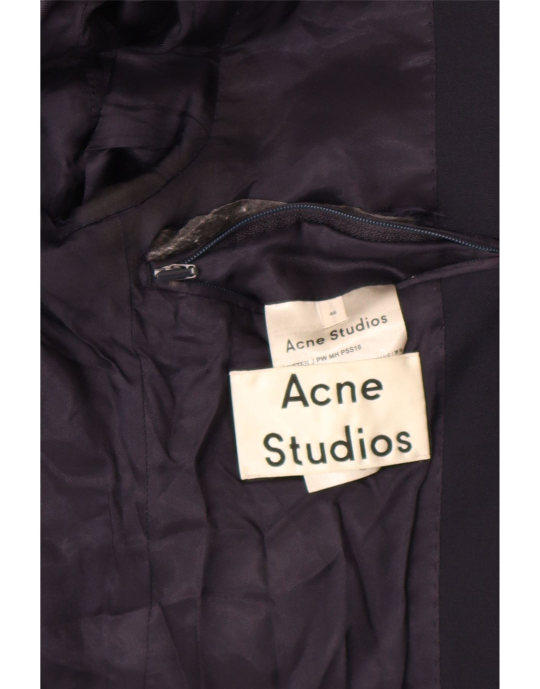 Jaqueta blazer masculina de 2 botões Acne Studios IT 48 médio azul marinho clássico