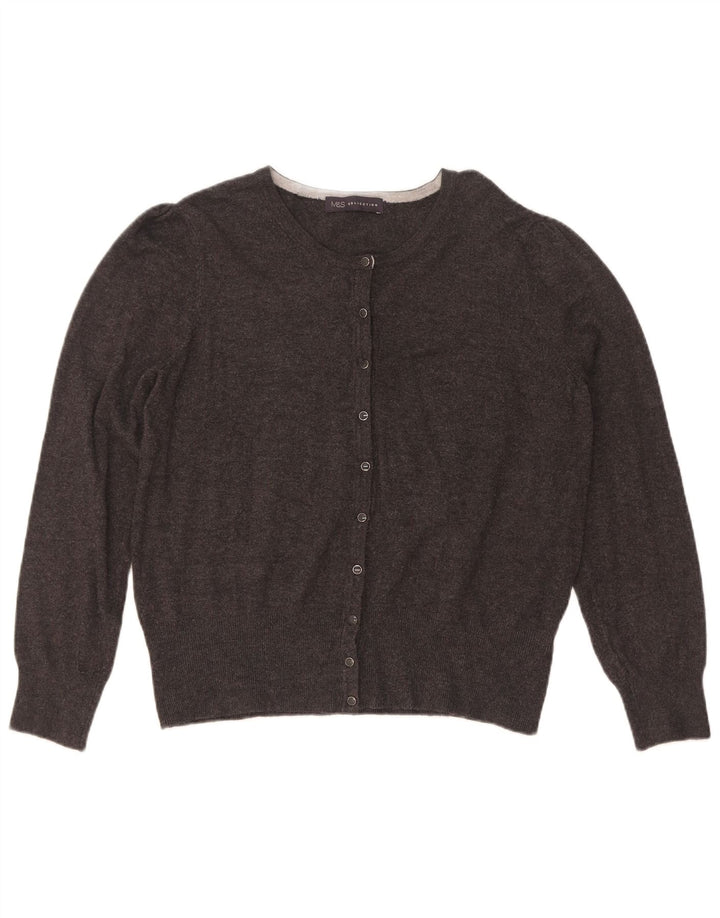 Suéter cardigã feminino Marks & Spencer Reino Unido 14 Viscose cinza médio