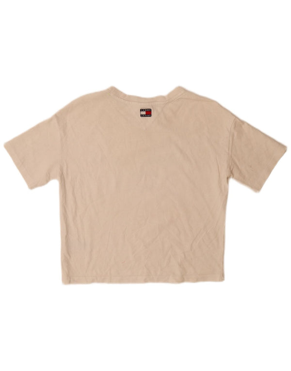Tommy Hilfiger Camiseta masculina oversized gráfica Top XS algodão branco