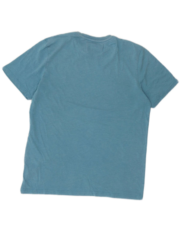 Lyle & Scott Camiseta masculina de algodão manchado azul médio