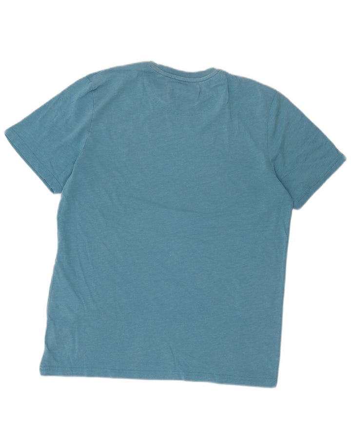Lyle & Scott Camiseta masculina de algodão manchado azul médio