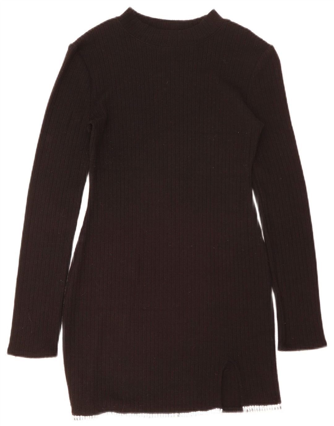 Vestido jumper feminino Zara de manga comprida Reino Unido 12 poliéster preto médio