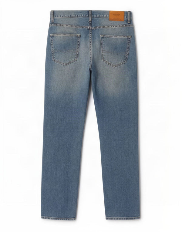 Zara Mens Straight Jeans EU 40 Médio W31 L30 Azul Algodão