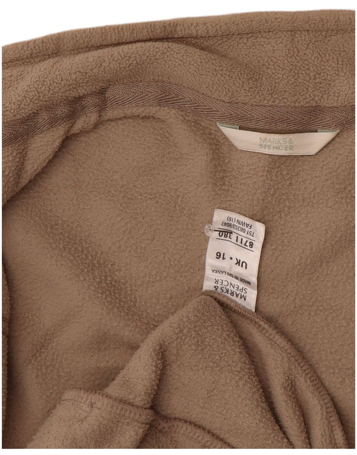 Marks & Spencer Womens Fleece Gilet UK 16 Grande Poliéster Bege