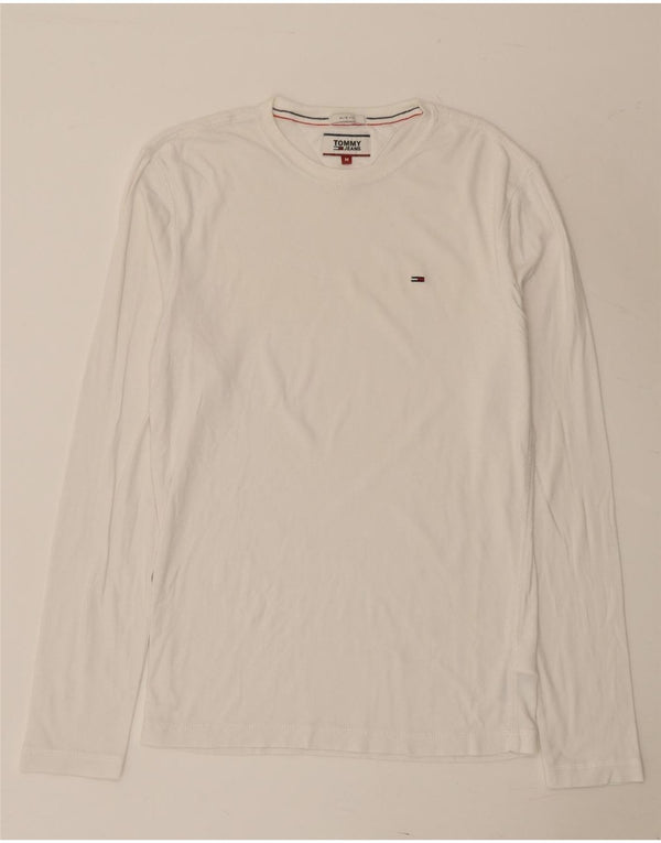 Tommy Hilfiger Mens Slim Fit Top Manga Longa Médio Algodão Branco