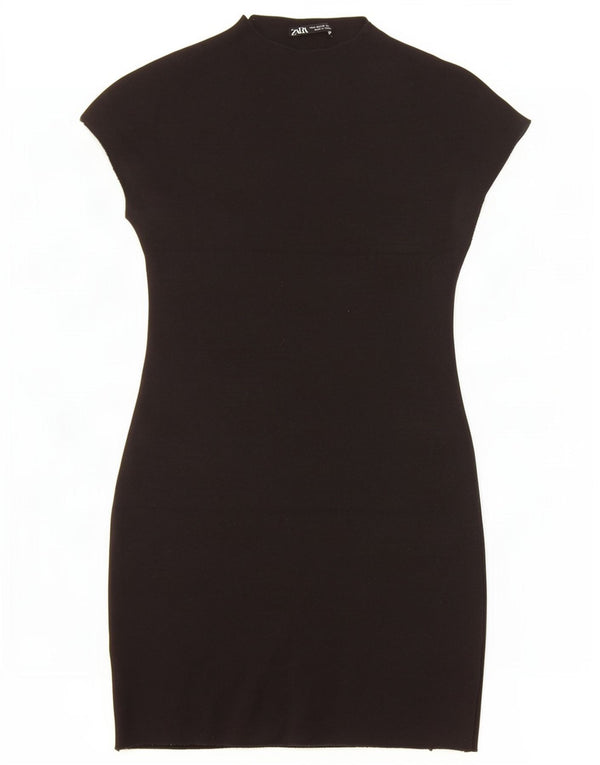 Vestido bodycon feminino Zara Reino Unido 12 viscose preta média