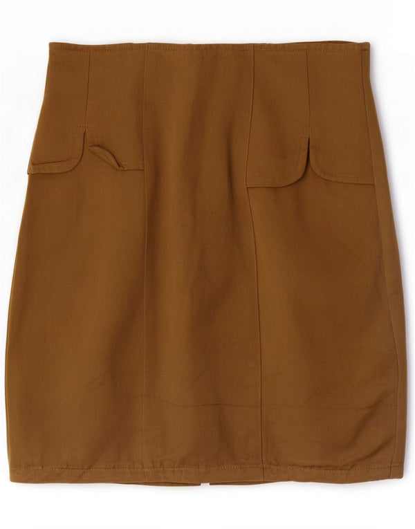 Saia lápis feminina vintage pequena W25 bege