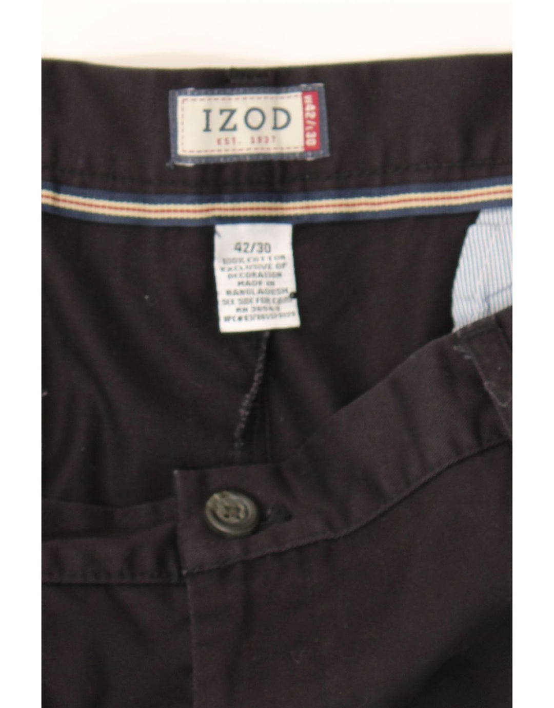 IZOD Mens Pegged Chino Trousers W42 L30 Black Cotton Vintage Izod and Second-Hand Izod from Messina Hembry 