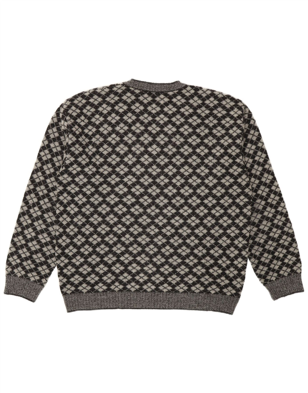 Suéter masculino Gioferrari com decote em V IT 54 XL cinza Argyle/Diamante