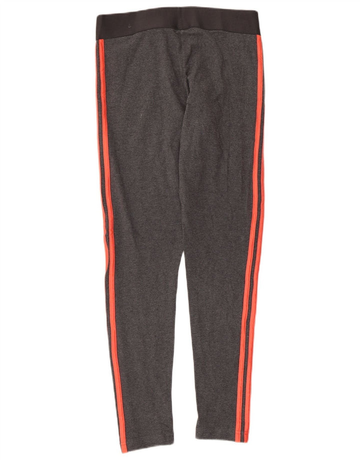 ADIDAS Womens Leggings UK 12/14 Médio Cinza Algodão