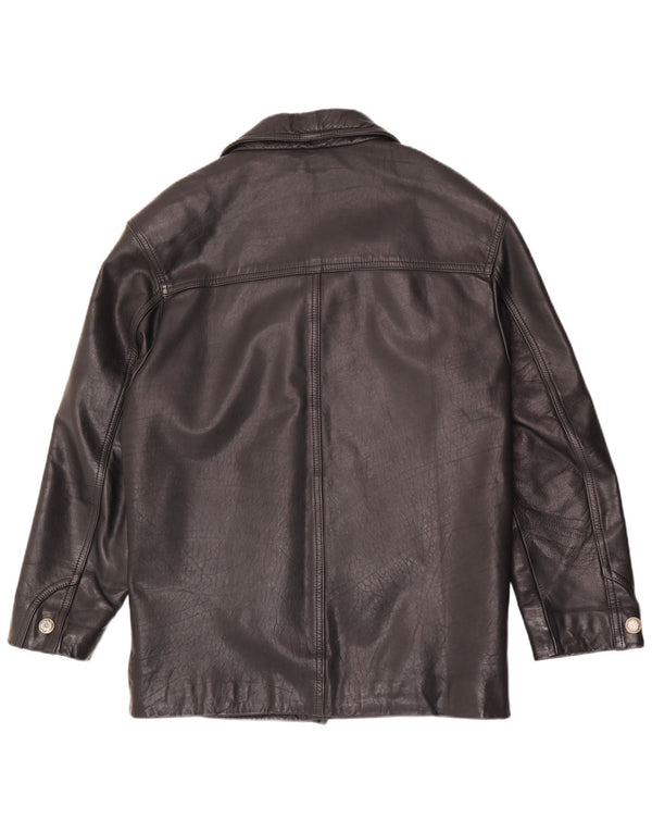 Jaqueta de couro masculina vintage UK 38 média preta