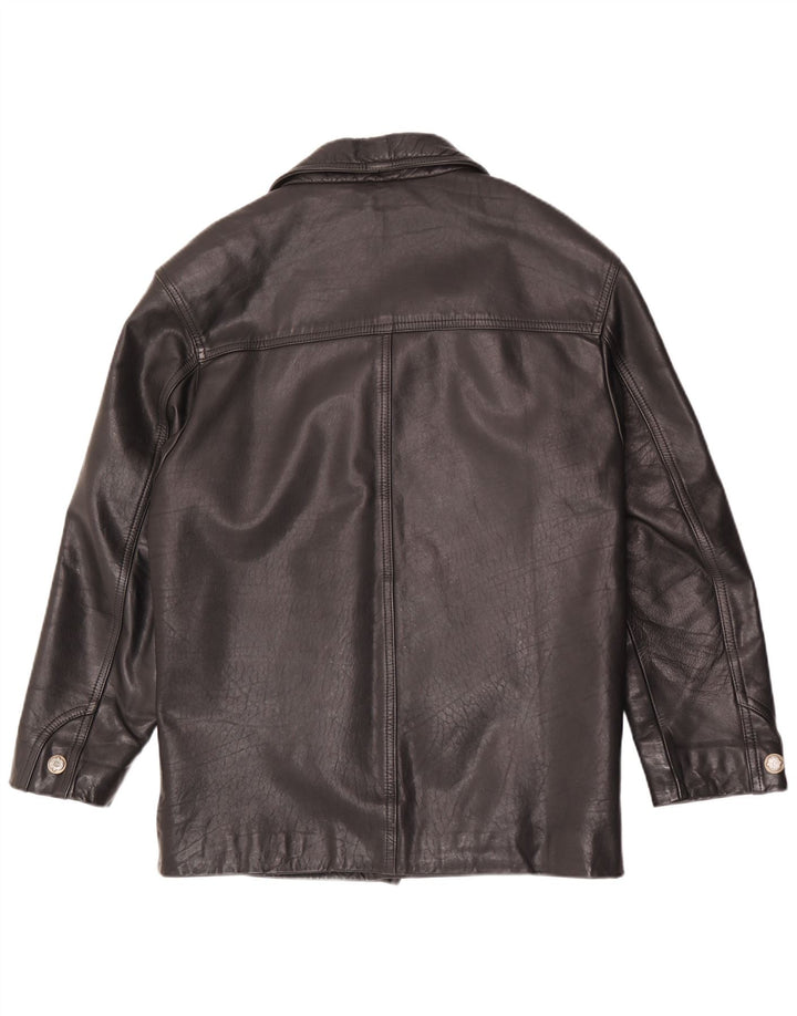 Jaqueta de couro masculina vintage UK 38 média preta