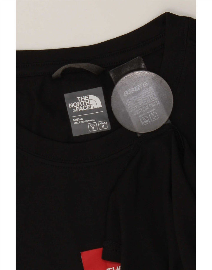 Camiseta gráfica masculina The North Face, pequena, preta, poliéster