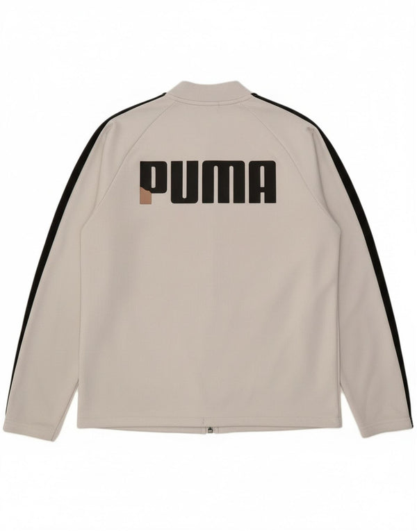 Puma Mens Graphic Tracksuit Top Jaqueta Grande Poliéster Branco