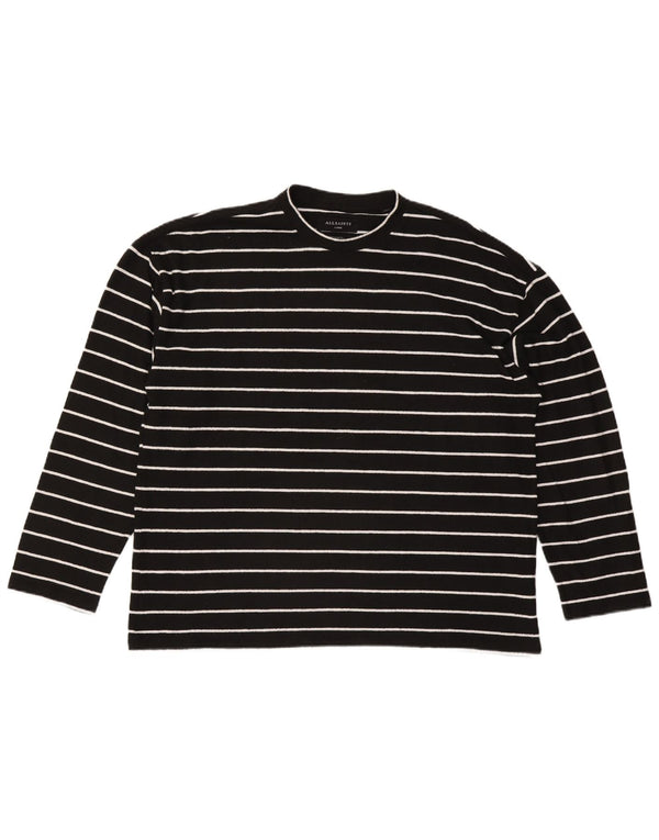 All Saints Feminino Oversized UK 16 Grande Poliéster Listrado Preto
