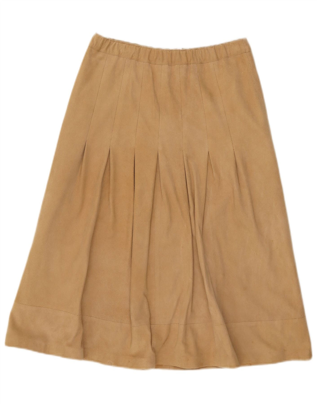 Saia feminina vintage de camurça W30 couro bege médio