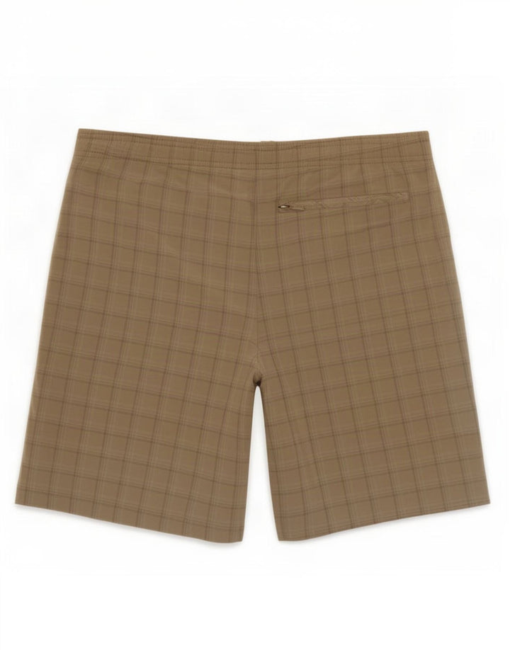 Shorts de natação masculino Adidas grande poliéster xadrez bege