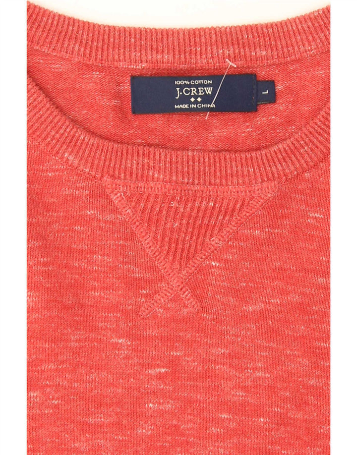 J. Crew Suéter masculino com gola alta de algodão manchado vermelho grande
