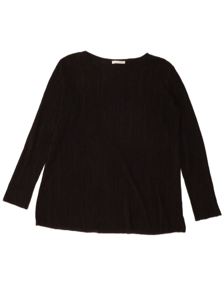 Zara Suéter feminino oversized com gola canoa Reino Unido 14 médio preto
