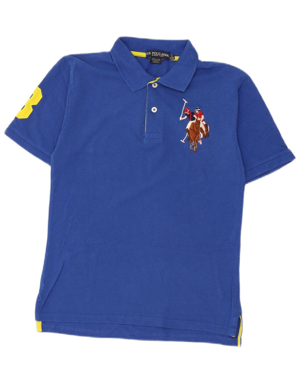 US Polo Assn Boys Graphic Polo Shirt 14-15 Years Large Blue Cotton