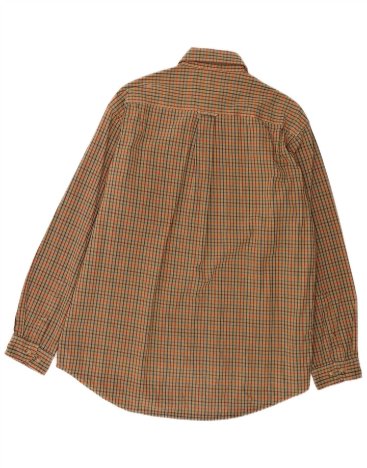 Camisa masculina Orvis médio cáqui algodão guingão
