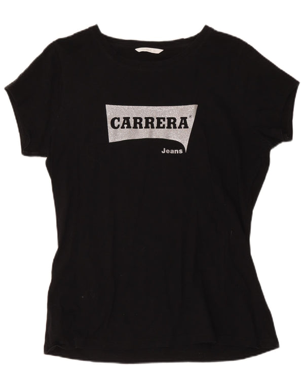Camiseta feminina gráfica Carrera UK 18 XL preta