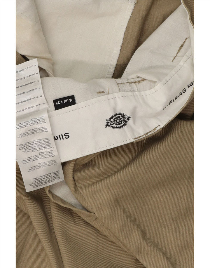 Calça chino masculina DICKIES Slim Straight W34 L32 poliéster bege