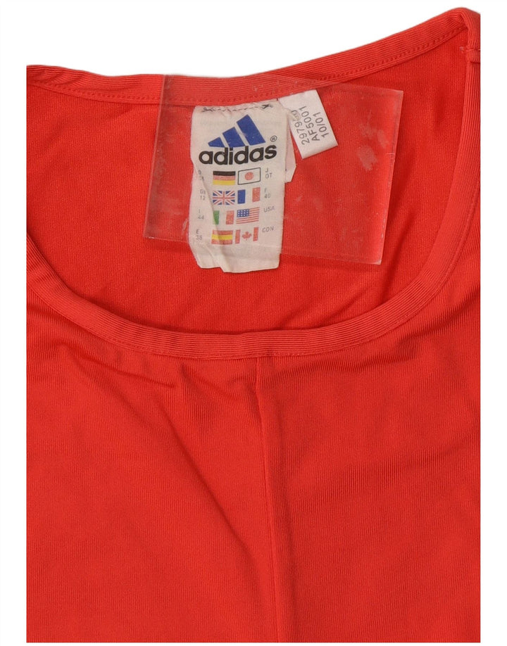 ADIDAS Womens Crop Vest Top UK 12 Médio Vermelho Poliamida