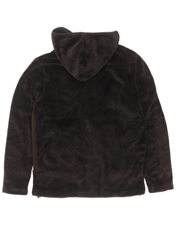 Jaqueta de lã com capuz masculina Brugi UK 40 grande poliéster preto Colourblock