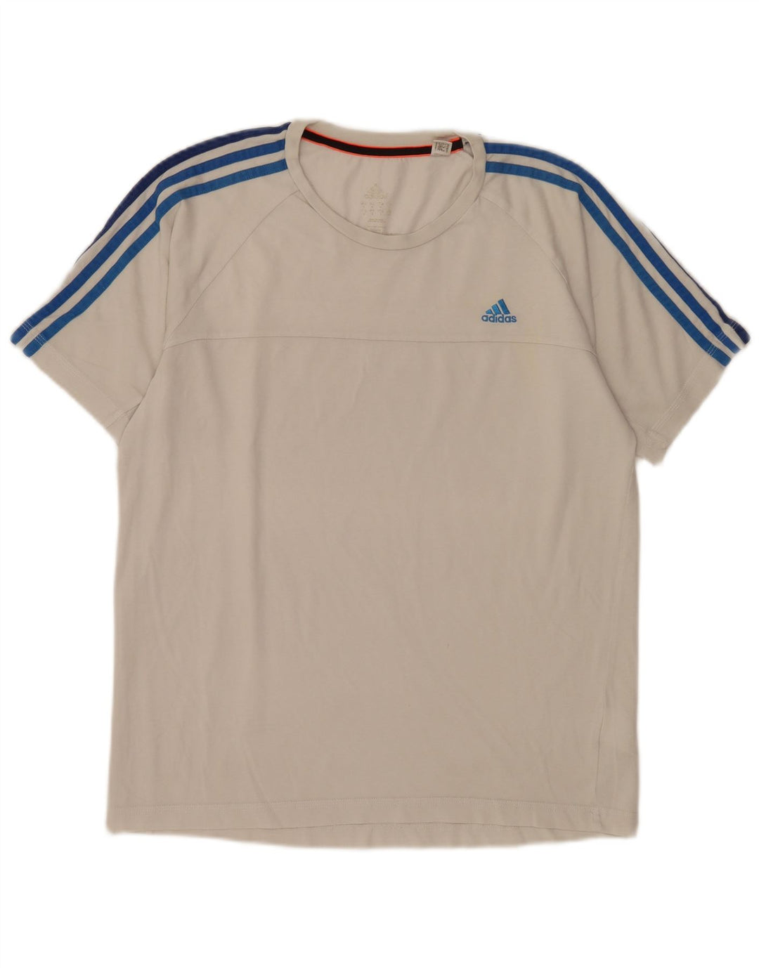 Adidas Mens Camiseta Top Grande Off White Algodão