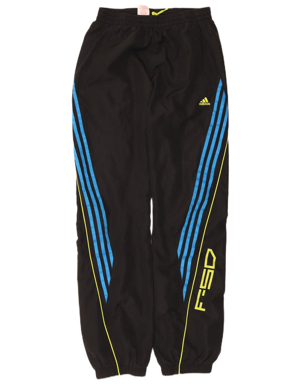 Adidas meninos calças de treino gráfico joggers 15-16 anos preto poliéster