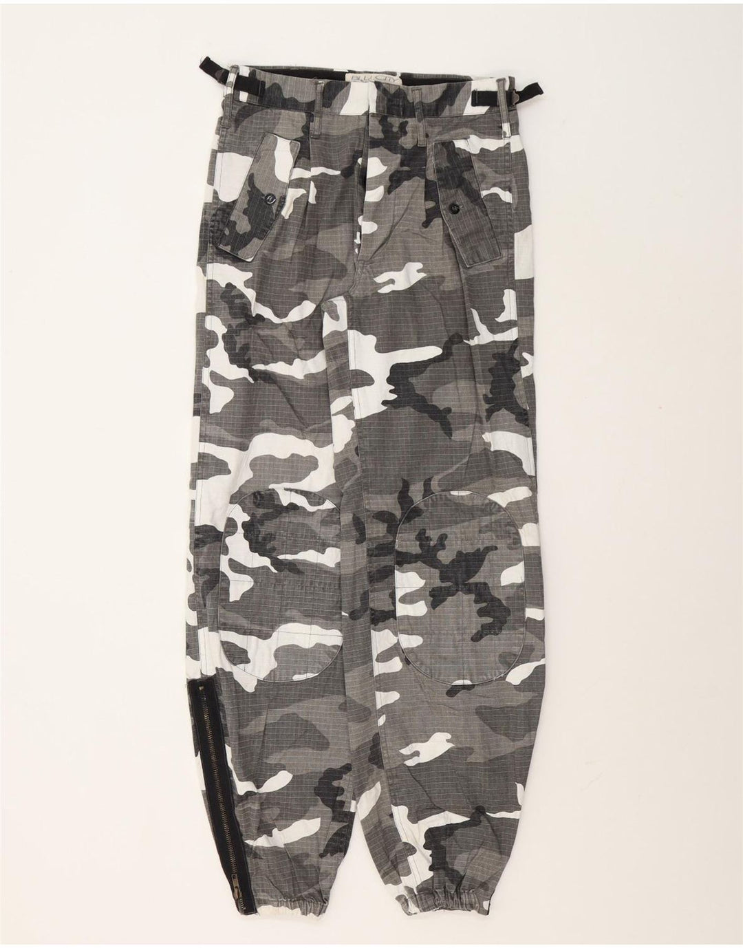 Calça cargo feminina vintage IT 44 médio W30 L31 camuflagem cinza