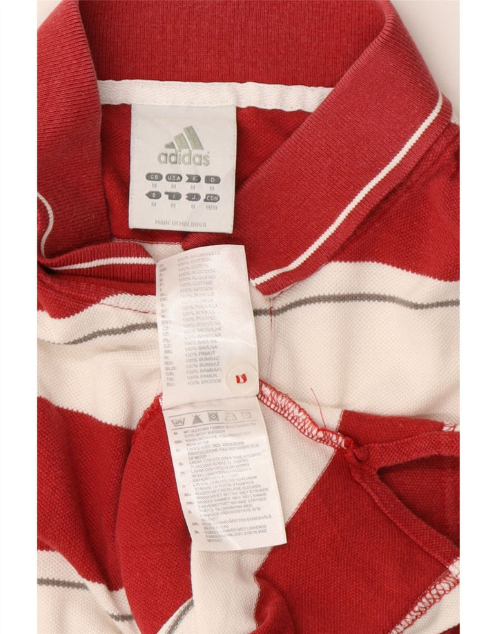 Camisa polo masculina de rugby de manga curta Miami Heat da Adidas listrada vermelha média