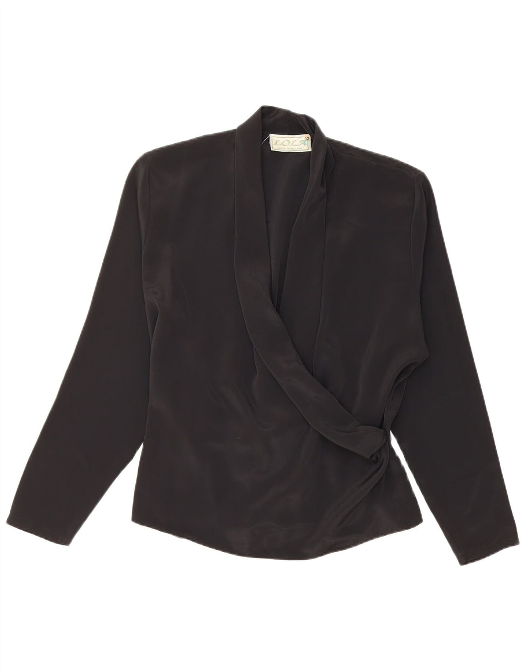 Blusa feminina de manga comprida LOLA Top UK 12 médio preto