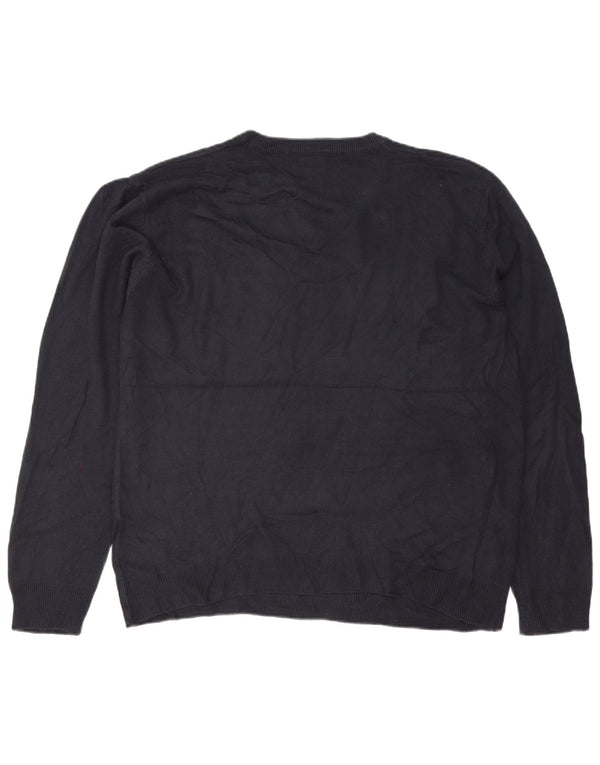 Suéter masculino Pierre Cardin com decote em V XL azul marinho acrílico