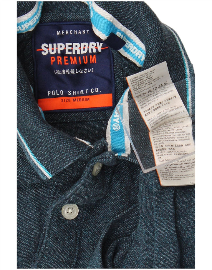 Camisa polo masculina SUPERDRY médio algodão azul marinho