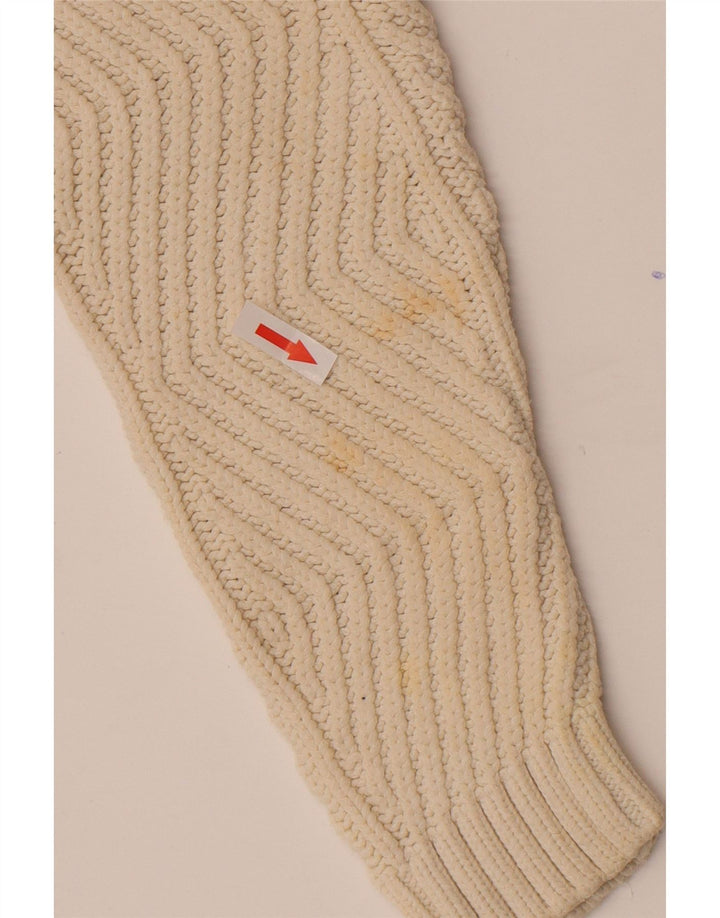 Suéter feminino Marks & Spencer com decote em V Reino Unido 10 pequeno off white