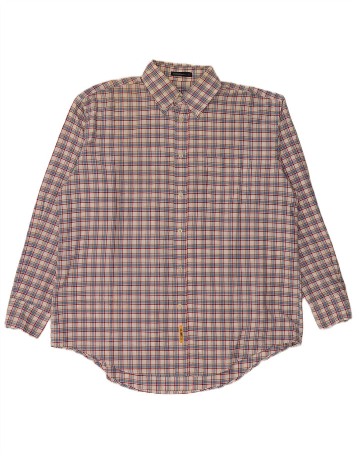 B. D. Camisa masculina de flanela Baggies XL azul xadrez algodão